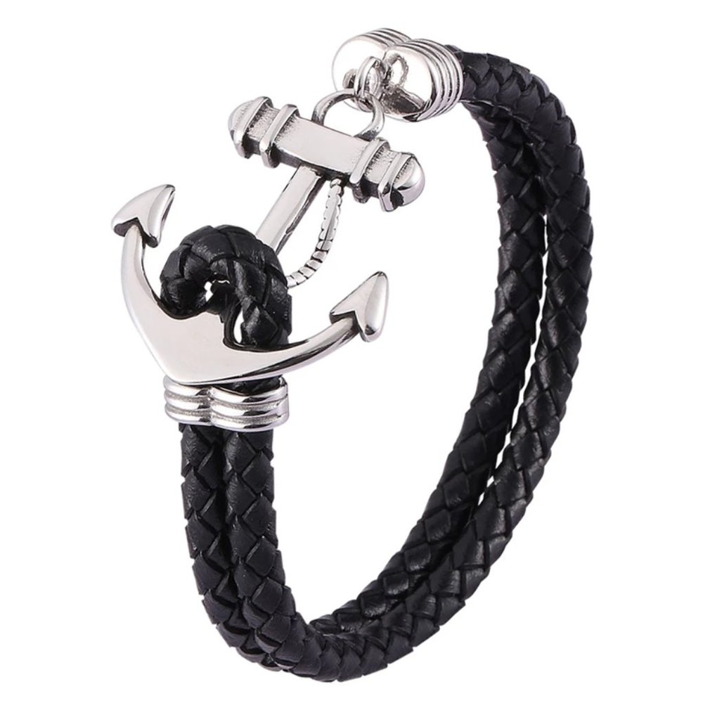 🎉 HOSTESS PICK 🎉 Men's leather anchor bracelet. - Picture 1 of 1